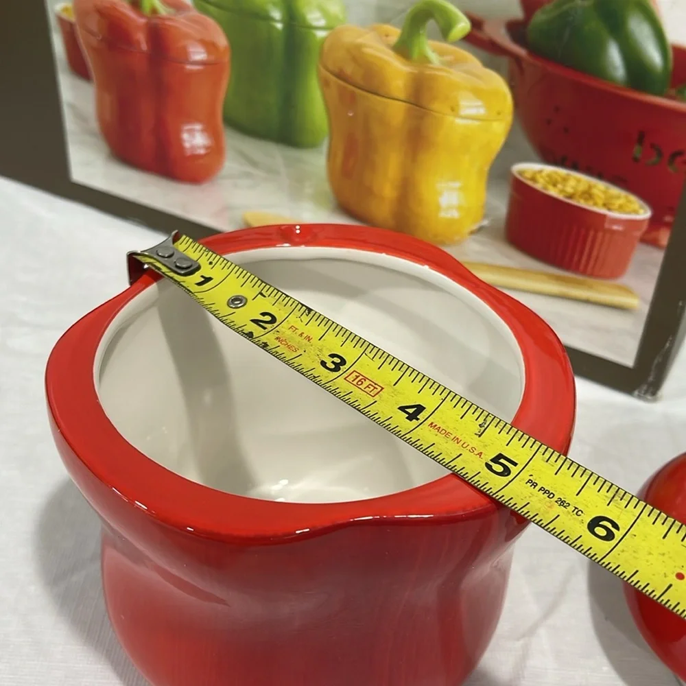 Pier 1 Imports peppers 20 oz canister set kitchen decor storage glazed